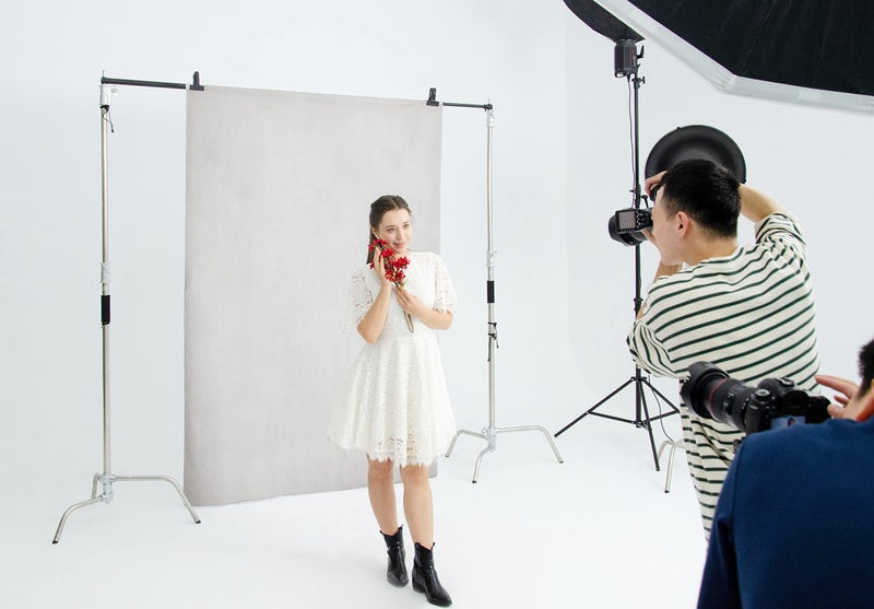 Kate 5x7ft/1.5m(W) x2.2m(H) Silver Grey Background White Grey Backdrop Tint Portrait Photography Tinge Backdrop Photography Studio Props - Image 2